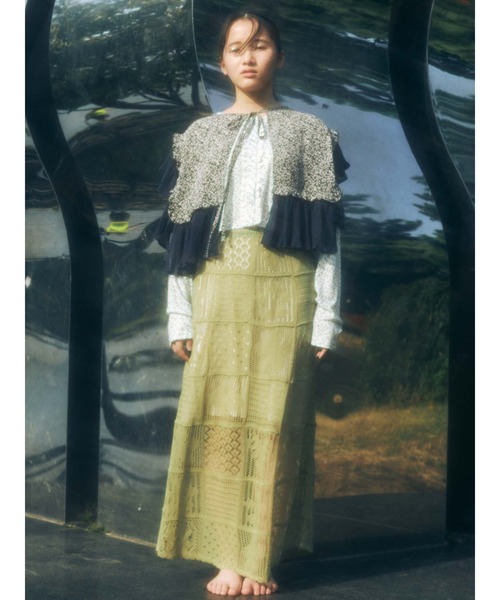 merry jenny(メリージェニー)の「floral frill frill collar(付け襟・レディース・アイボリー/ブラック/ブルー・FREE)」の10枚目の写真