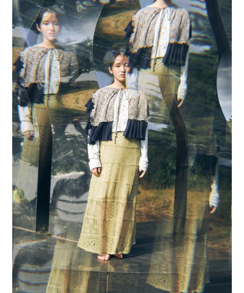 merry jenny(メリージェニー)の「floral frill frill collar(付け襟・レディース・アイボリー/ブラック/ブルー・FREE)」の11枚目の写真