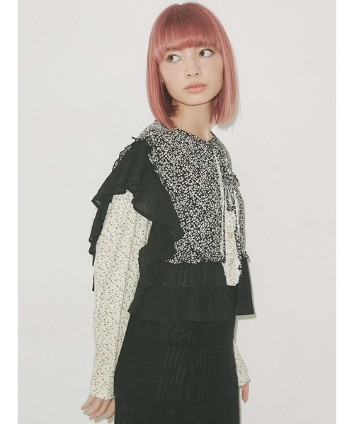 merry jenny(メリージェニー)の「floral frill frill collar(付け襟・レディース・アイボリー/ブラック/ブルー・FREE)」の14枚目の写真