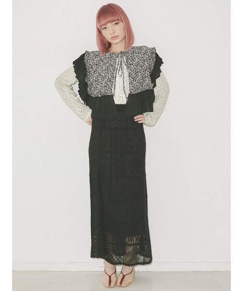 merry jenny(メリージェニー)の「floral frill frill collar(付け襟・レディース・アイボリー/ブラック/ブルー・FREE)」の17枚目の写真