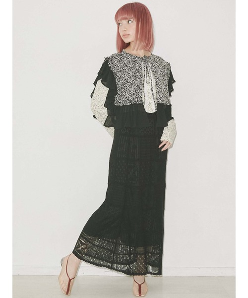 merry jenny(メリージェニー)の「floral frill frill collar(付け襟・レディース・アイボリー/ブラック/ブルー・FREE)」の19枚目の写真