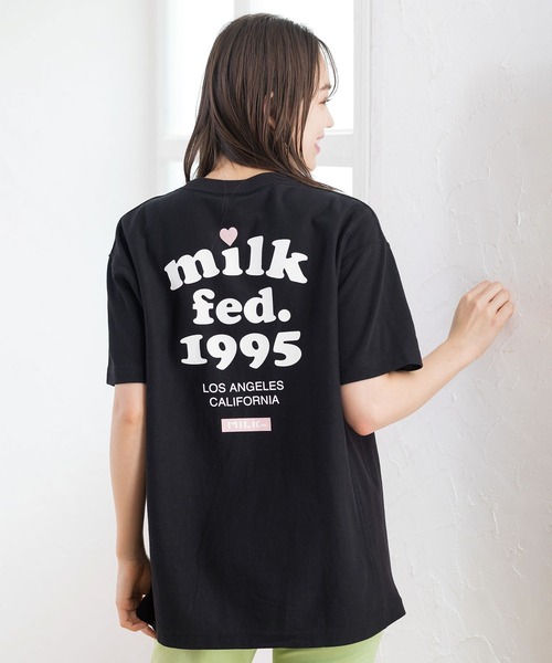 MILKFED.(ミルクフェド)の「MILKFED x CHAMPION COOPER SS TEE(Tシャツ/カットソー・レディース・ブラック/グリーン/ホワイト/アッシュ/ネイビー・ONE SIZE)」の1枚目の写真
