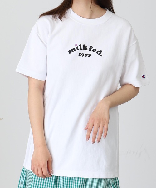 MILKFED.(ミルクフェド)の「MILKFED x CHAMPION COOPER SS TEE(Tシャツ/カットソー・レディース・ブラック/グリーン/ホワイト/アッシュ/ネイビー・ONE SIZE)」の13枚目の写真