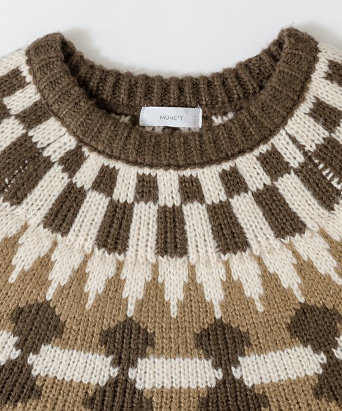 MUHET（ミュエータ）の「ノルディックニット（ニット/セーター・レディース・オレンジ/ブラウン/カーキ・SMALL/MEDIUM/X-LARGE）」の6枚目の写真