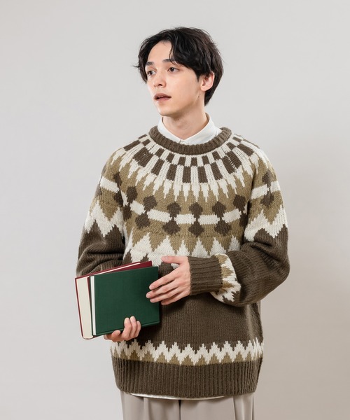 MUHET（ミュエータ）の「ノルディックニット（ニット/セーター・レディース・オレンジ/ブラウン/カーキ・SMALL/MEDIUM/X-LARGE）」の19枚目の写真