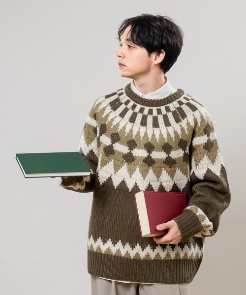 MUHET（ミュエータ）の「ノルディックニット（ニット/セーター・レディース・オレンジ/ブラウン/カーキ・SMALL/MEDIUM/X-LARGE）」の21枚目の写真