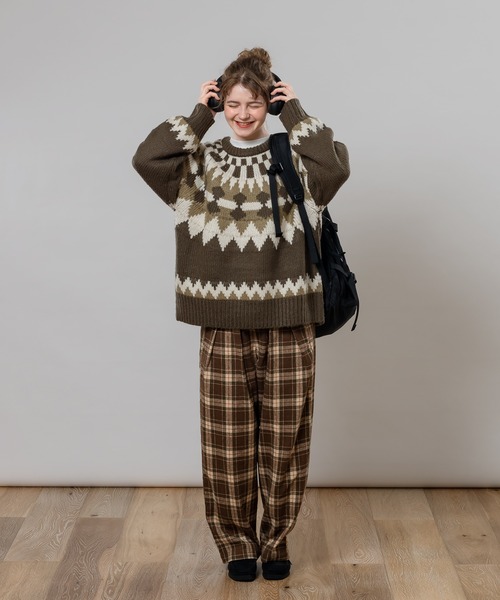 MUHET（ミュエータ）の「ノルディックニット（ニット/セーター・レディース・オレンジ/ブラウン/カーキ・SMALL/MEDIUM/X-LARGE）」の16枚目の写真