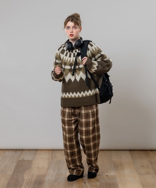 MUHET（ミュエータ）の「ノルディックニット（ニット/セーター・レディース・オレンジ/ブラウン/カーキ・SMALL/MEDIUM/X-LARGE）」の18枚目の写真