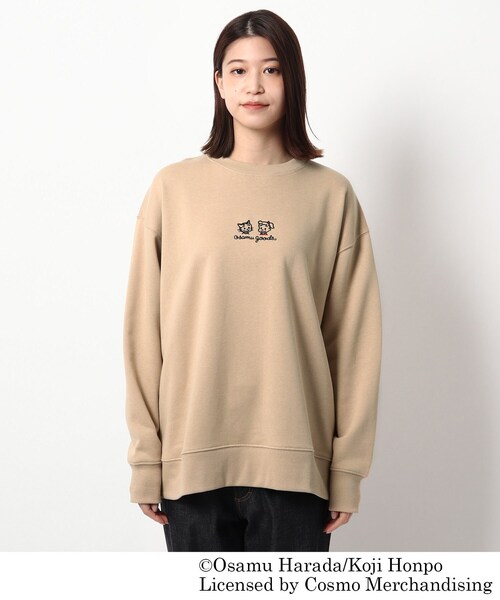 OSAMU GOODS（オサムグッズ）の「◆OSAMU GOODS/オサムグッズ コラボ フロント刺繍 裏毛クルーネック（スウェット・レディース・ベージュ/アイボリー/グレー・99）」の9枚目の写真