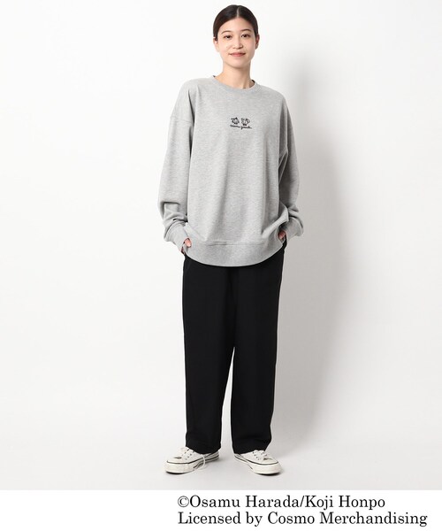 OSAMU GOODS（オサムグッズ）の「◆OSAMU GOODS/オサムグッズ コラボ フロント刺繍 裏毛クルーネック（スウェット・レディース・ベージュ/アイボリー/グレー・99）」の7枚目の写真