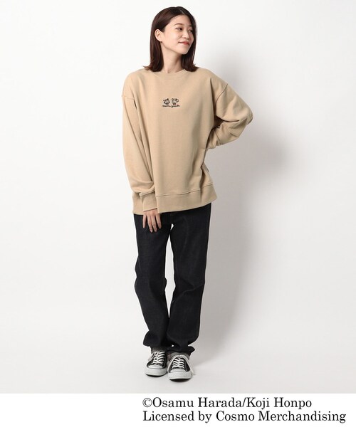 OSAMU GOODS（オサムグッズ）の「◆OSAMU GOODS/オサムグッズ コラボ フロント刺繍 裏毛クルーネック（スウェット・レディース・ベージュ/アイボリー/グレー・99）」の12枚目の写真