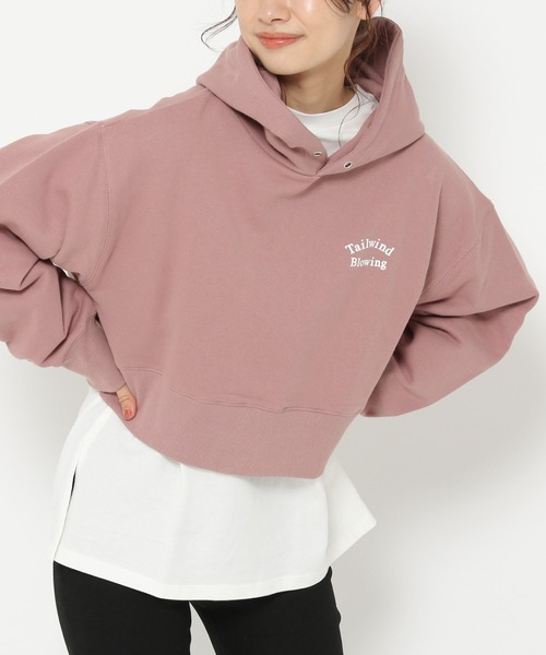 mysty woman(ミスティウーマン)の「ロゴショートフーディー 264502(パーカー・レディース・ベージュ/オフホワイト/ピンク/杢グレー・FREE)」の4枚目の写真