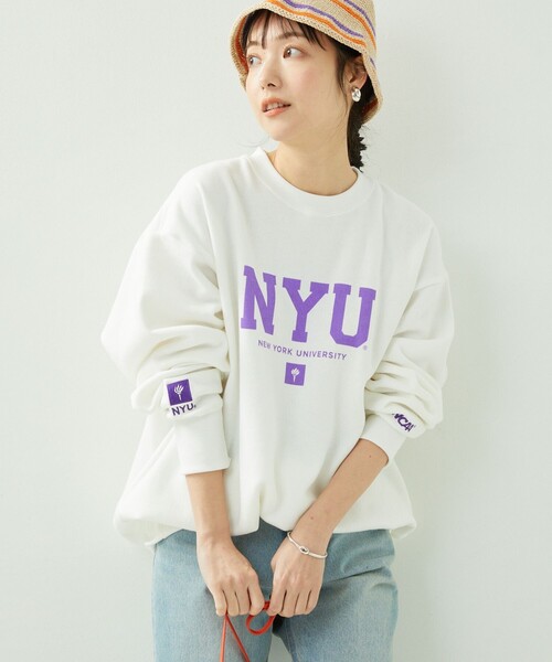 FREAK'S STORE(フリークスストア)の「NYUフロントプリントスウェットクルー(スウェット・レディース・ホワイト/パープル/グレー・フリ-)」の5枚目の写真