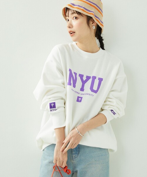 FREAK'S STORE(フリークスストア)の「NYUフロントプリントスウェットクルー(スウェット・レディース・ホワイト/パープル/グレー・フリ-)」の8枚目の写真