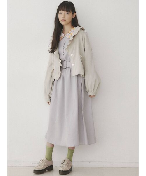 merry jenny(メリージェニー)の「フリルコールショートジャケット(その他アウター・レディース・ブラック/ベージュ/ピンク・FREE)」の6枚目の写真