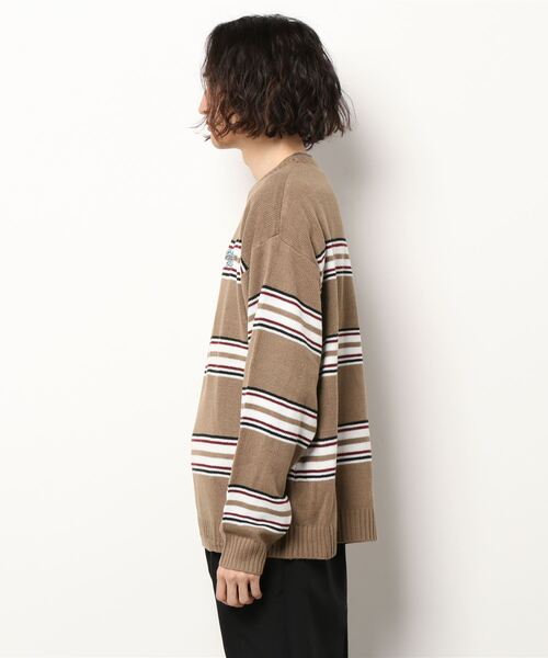 BACK NUMBER（バックナンバー）の「【BACK NUMBER】ボーダーニットレイヤード（アンサンブル・メンズ・ベージュ/ダークグレー/ケリー・M/L/XL）」の4枚目の写真