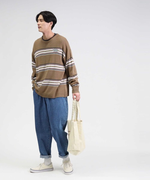 BACK NUMBER（バックナンバー）の「【BACK NUMBER】ボーダーニットレイヤード（アンサンブル・メンズ・ベージュ/ダークグレー/ケリー・M/L/XL）」の10枚目の写真