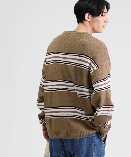 BACK NUMBER（バックナンバー）の「【BACK NUMBER】ボーダーニットレイヤード（アンサンブル・メンズ・ベージュ/ダークグレー/ケリー・M/L/XL）」の11枚目の写真
