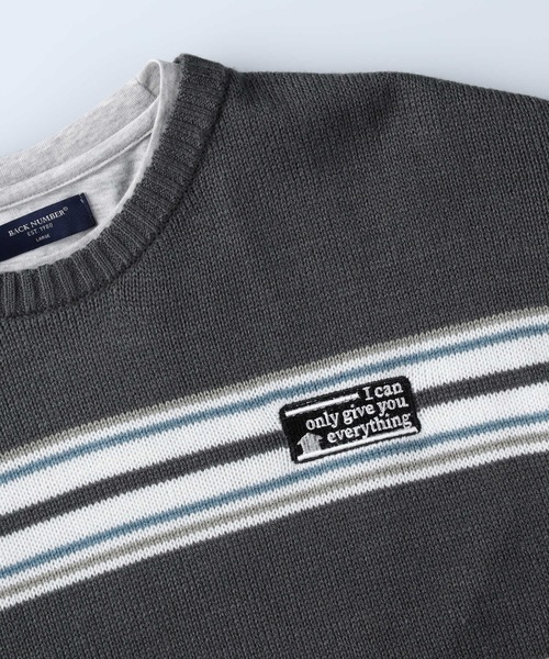 BACK NUMBER（バックナンバー）の「【BACK NUMBER】ボーダーニットレイヤード（アンサンブル・メンズ・ベージュ/ダークグレー/ケリー・M/L/XL）」の20枚目の写真