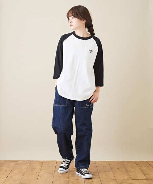 CUBE SUGAR（キューブシュガー）の「7分袖バックプリントロゴグラフィックラグランTシャツ（Tシャツ/カットソー・レディース・ホワイト系その他/グレー系その他/ブラック×グレー/ホワイト×ブラック・M）」の6枚目の写真