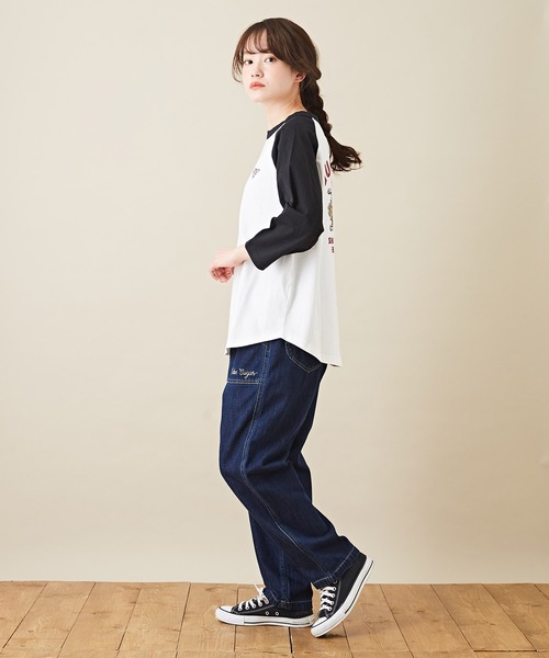 CUBE SUGAR（キューブシュガー）の「7分袖バックプリントロゴグラフィックラグランTシャツ（Tシャツ/カットソー・レディース・ホワイト系その他/グレー系その他/ブラック×グレー/ホワイト×ブラック・M）」の7枚目の写真