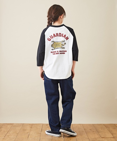 CUBE SUGAR（キューブシュガー）の「7分袖バックプリントロゴグラフィックラグランTシャツ（Tシャツ/カットソー・レディース・ホワイト系その他/グレー系その他/ブラック×グレー/ホワイト×ブラック・M）」の8枚目の写真