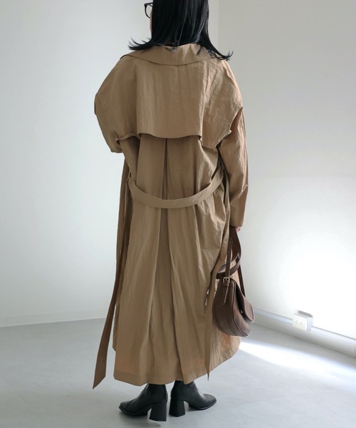 ap retro（アプレトロ）の「ガウントレンチコート（トレンチコート・レディース・ブラック/ベージュ/カーキ・FREE）」の3枚目の写真