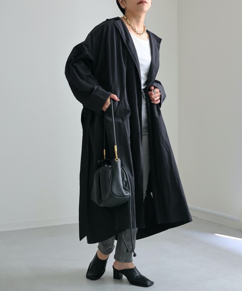ap retro（アプレトロ）の「ガウントレンチコート（トレンチコート・レディース・ブラック/ベージュ/カーキ・FREE）」の2枚目の写真