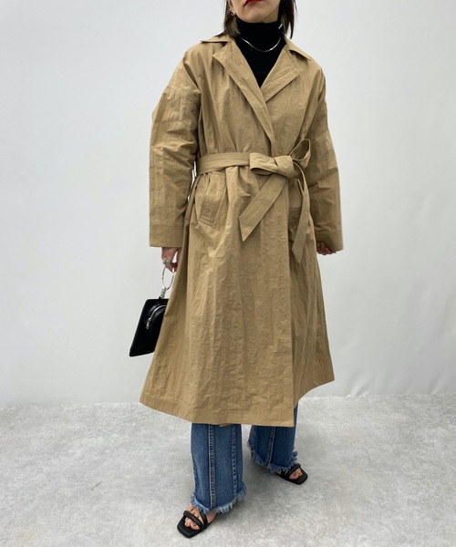ap retro（アプレトロ）の「ガウントレンチコート（トレンチコート・レディース・ブラック/ベージュ/カーキ・FREE）」の22枚目の写真