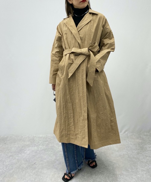 ap retro（アプレトロ）の「ガウントレンチコート（トレンチコート・レディース・ブラック/ベージュ/カーキ・FREE）」の15枚目の写真