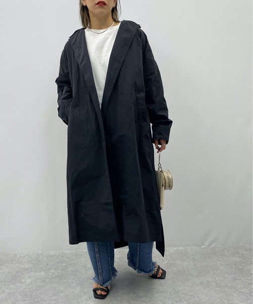 ap retro（アプレトロ）の「ガウントレンチコート（トレンチコート・レディース・ブラック/ベージュ/カーキ・FREE）」の4枚目の写真