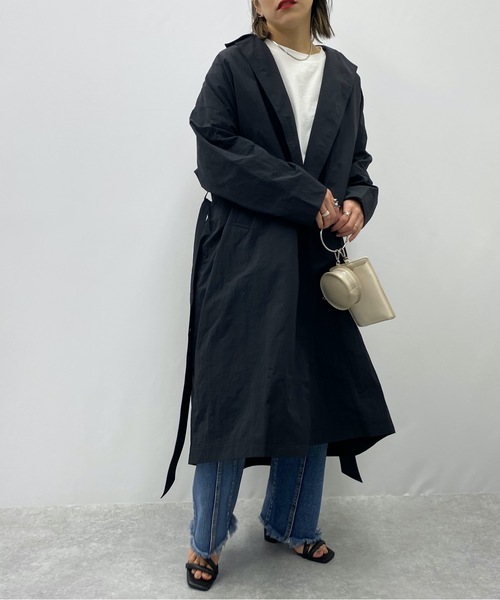 ap retro（アプレトロ）の「ガウントレンチコート（トレンチコート・レディース・ブラック/ベージュ/カーキ・FREE）」の5枚目の写真