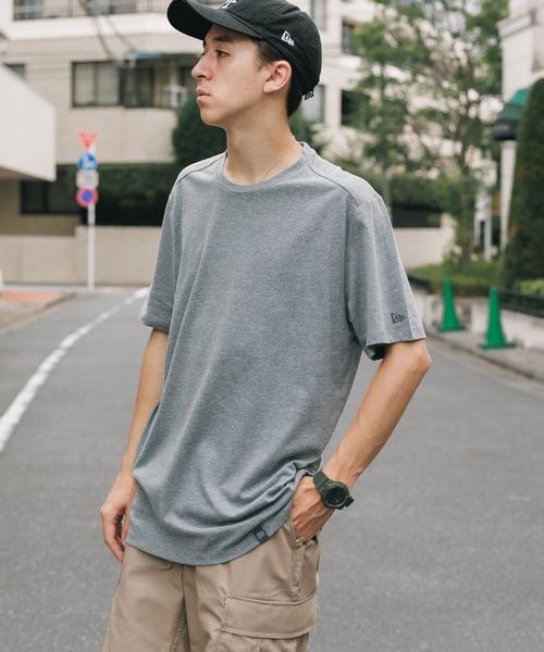 NEW ERA(ニューエラ)の「NEW ERA/ニューエラ MEN'S S/S TEE シンプルワンポイント オーバーサイズ 無地 ロゴT 半袖Tシャツ(Tシャツ/カットソー・メンズ・ホワイト/ブラック/ヘザーグレー/レッド/ダークグリーン/ネイビー/ロイヤルブルー・M/L/XL/S)」の9枚目の写真