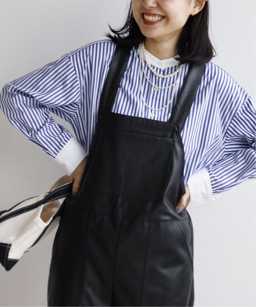 JOURNAL STANDARD relume（ジャーナルスタンダード　レリューム）の「《追加》タイプライタークレリックロングシャツ◆（シャツ/ブラウス・レディース・レッド/ブルー/ブルー系その他・FREE）」の2枚目の写真