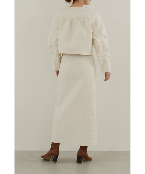 LA PEAU DE GEM(ラポドゥジェム)の「【LA PEAU DE GEM】キルティングブルゾン(ブルゾン・レディース・カーキ/アイボリー・FREE)」の3枚目の写真