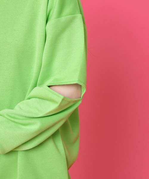 PairPair（ペアペア）の「カットアウトスウェット（Tシャツ/カットソー・レディース・ライム/オレンジ/オートミール・FREE）」の17枚目の写真