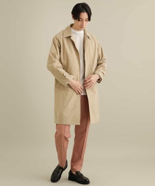 a.v.v(アーヴェヴェ)の「【洗濯機で洗える/軽撥水】ナイロンオックスステンカラーコート(ステンカラーコート・メンズ・ベージュ/ミント・44/48/46/50)」の16枚目の写真