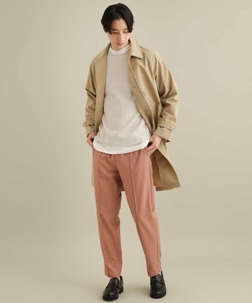 a.v.v(アーヴェヴェ)の「【洗濯機で洗える/軽撥水】ナイロンオックスステンカラーコート(ステンカラーコート・メンズ・ベージュ/ミント・44/48/46/50)」の22枚目の写真
