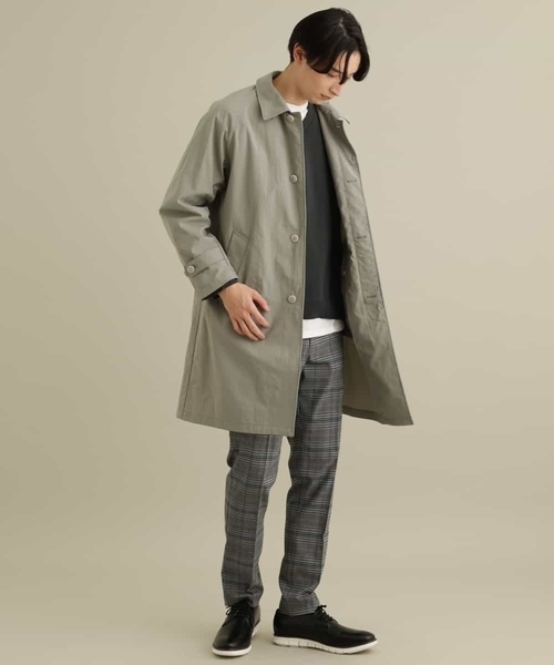 a.v.v(アーヴェヴェ)の「【洗濯機で洗える/軽撥水】ナイロンオックスステンカラーコート(ステンカラーコート・メンズ・ベージュ/ミント・44/48/46/50)」の11枚目の写真