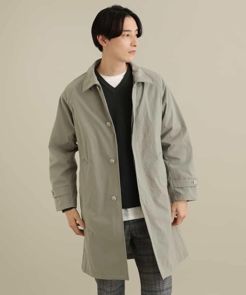 a.v.v(アーヴェヴェ)の「【洗濯機で洗える/軽撥水】ナイロンオックスステンカラーコート(ステンカラーコート・メンズ・ベージュ/ミント・44/48/46/50)」の5枚目の写真