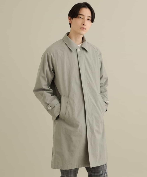 a.v.v(アーヴェヴェ)の「【洗濯機で洗える/軽撥水】ナイロンオックスステンカラーコート(ステンカラーコート・メンズ・ベージュ/ミント・44/48/46/50)」の12枚目の写真