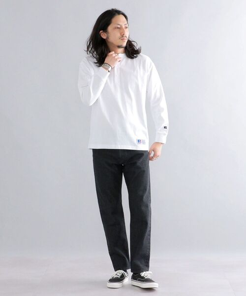 Russell Athletic（ラッセルアスレティック）の「*【SHIPS別注】RUSSELL ATHLETIC: ピグメント加工 ヘンリーネック ロングスリーブ Tシャツ (ロンT) 22SS（Tシャツ/カットソー・メンズ・ホワイト/ダークグレー/グリーン/ネイビー/イエロー系・SMALL/MEDIUM/LARGE/X-LARGE）」の11枚目の写真