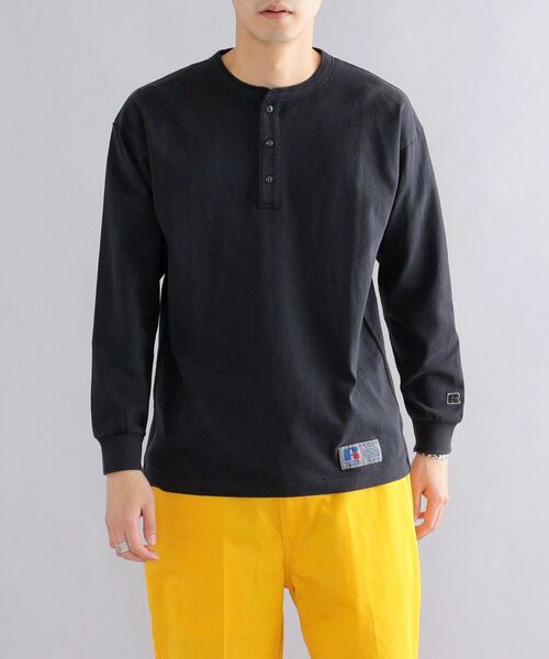 Russell Athletic（ラッセルアスレティック）の「*【SHIPS別注】RUSSELL ATHLETIC: ピグメント加工 ヘンリーネック ロングスリーブ Tシャツ (ロンT) 22SS（Tシャツ/カットソー・メンズ・ホワイト/ダークグレー/グリーン/ネイビー/イエロー系・SMALL/MEDIUM/LARGE/X-LARGE）」の19枚目の写真