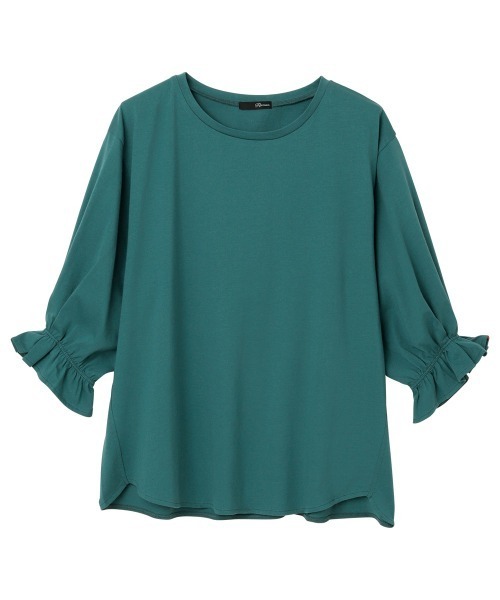 RANAN（ラナン）の「〈Beautiful Cotton　綿100％〉UVカット/接触冷感　ボリュームタックスリーブカットソー（Tシャツ/カットソー・レディース・モカ/オフホワイト/ブラック/ライトグレー/グリーン・LL/L/M）」の8枚目の写真