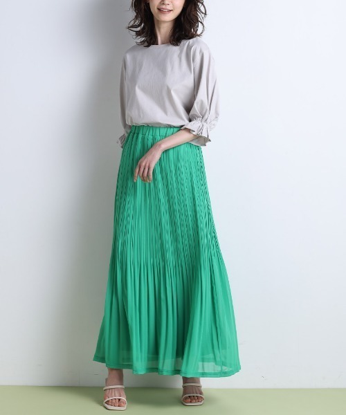 RANAN（ラナン）の「〈Beautiful Cotton　綿100％〉UVカット/接触冷感　ボリュームタックスリーブカットソー（Tシャツ/カットソー・レディース・モカ/オフホワイト/ブラック/ライトグレー/グリーン・LL/L/M）」の20枚目の写真