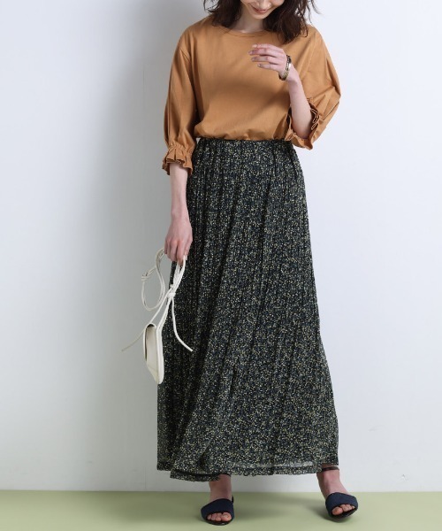 RANAN（ラナン）の「〈Beautiful Cotton　綿100％〉UVカット/接触冷感　ボリュームタックスリーブカットソー（Tシャツ/カットソー・レディース・モカ/オフホワイト/ブラック/ライトグレー/グリーン・LL/L/M）」の18枚目の写真