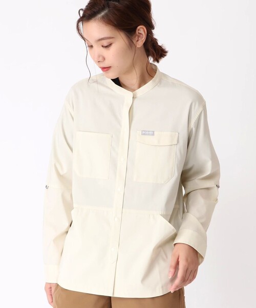 Columbia(コロンビア)の「ウィメンズセカンドヒルロングスリーブシャツ(シャツ/ブラウス・レディース・スカイブルー/アイボリー/ベージュ・L/LL/S/M)」の1枚目の写真