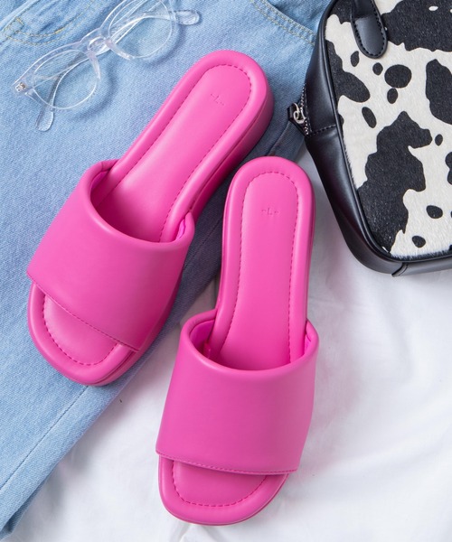 WEGO（ウィゴー）の「WEGO/厚底ミュールサンダル（サンダル・レディース・ブラック/オフホワイト/ピンク/グリーン・MEDIUM/LARGE）」の9枚目の写真