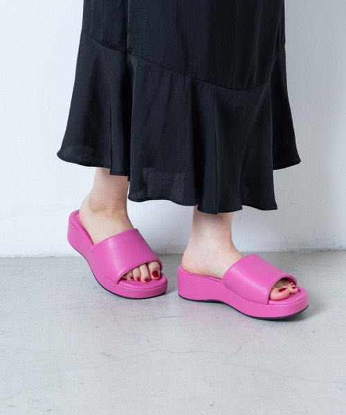 WEGO（ウィゴー）の「WEGO/厚底ミュールサンダル（サンダル・レディース・ブラック/オフホワイト/ピンク/グリーン・MEDIUM/LARGE）」の8枚目の写真