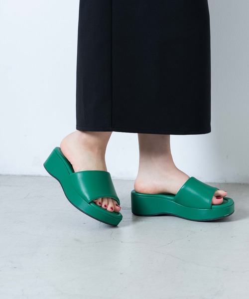 WEGO（ウィゴー）の「WEGO/厚底ミュールサンダル（サンダル・レディース・ブラック/オフホワイト/ピンク/グリーン・MEDIUM/LARGE）」の6枚目の写真